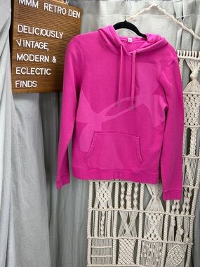 Under Armour Bright Pink Women's Hoodie with Kangaroo Pocket | Small